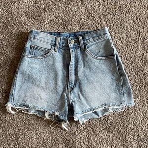 High rise denim shorts